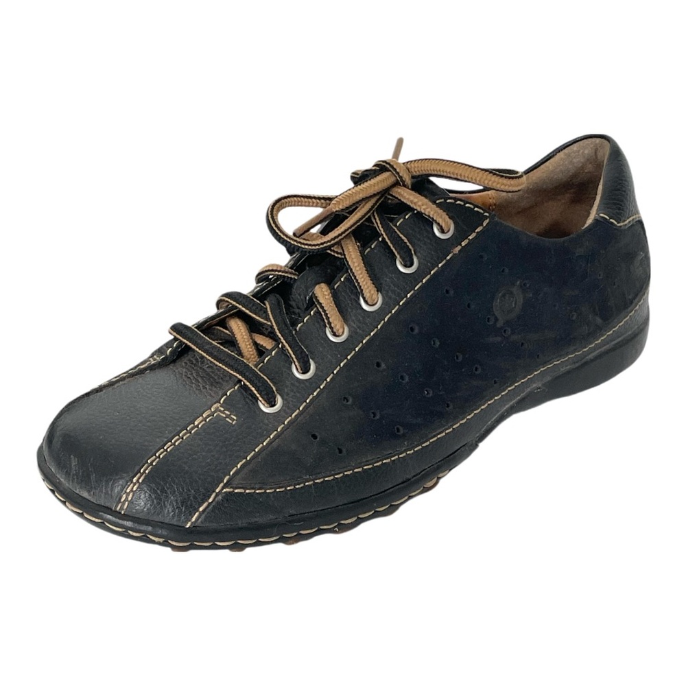 Born Womens Size 7 Hawkeye Black Leather Lace Up Shoes - Picture 6 of 13